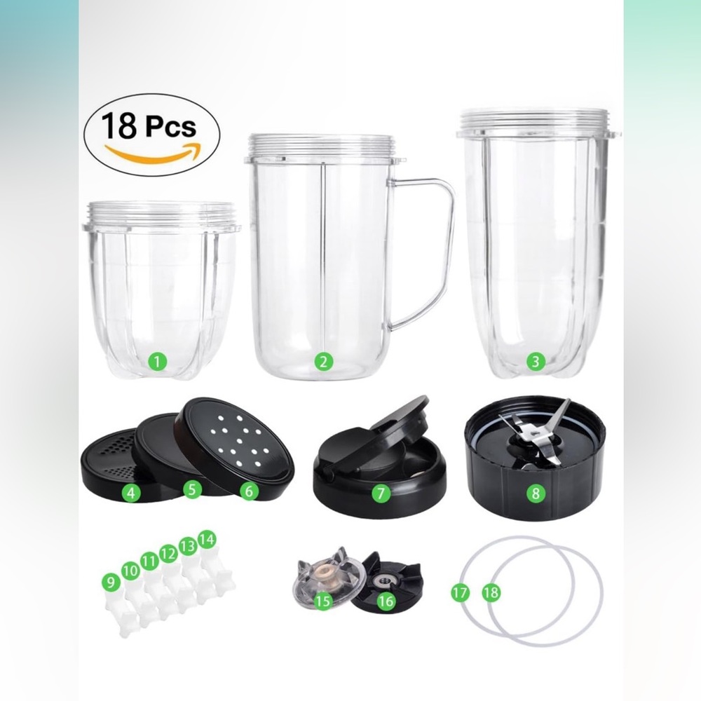 NIB Magic Bullet 18PCS Replacement Accessories For 250W Magic Bullet Blender